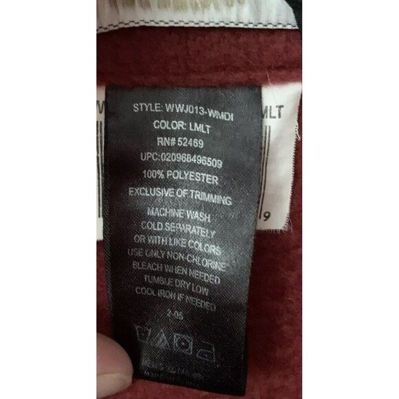 Rugged Sportsman Outdoors WINCHESTER Full Zip Fleece Jacket Sz XL Dark Red A10 - Picture 5 of 7